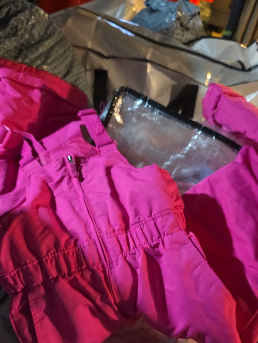 Faded Glory Hot Pink Girls' Snow Bib